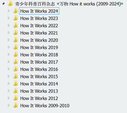 名称：《万物 How it works (2009-2024)》 [pdf]描述：《How it works》是风靡全球的青少年科普百科杂志，它用图文并茂的方式，讲述万物背后运转的科学原理，横跨七大学科，涵盖环境生态、交通运输、工程机械、太空探索、自然科学、历史人文、生物医学等各领域