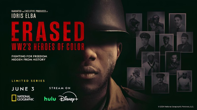 名称：被隱於世：英雄有色 Erased.WW2s.Heroes.of.Color.S01.2160p.Hulu.WEB-DL.DDP.5.1.H.265（全 4 集）18.6G描述：国家地理宣布推出全新四集纪录片系列《被抹去：二战有色人种英雄》，将历史剧与精选档案片段相结合，连接过去与现在，突出既定历史的新视角