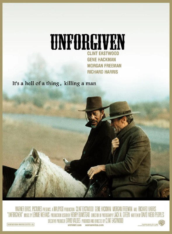 名称：不可饶恕 Unforgiven (1992)描述：堪萨斯的农民威廉（克林特·伊斯特伍德 Clint Eastwood ）年轻时曾是出名的杀手和劫匪，然而当遇上了克劳迪亚后，他的生活开始彻底改变
