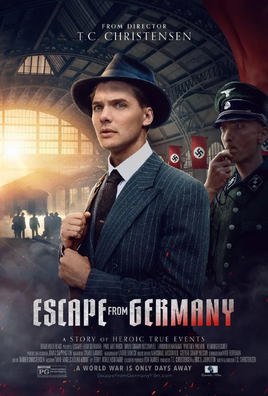 名称：逃离德国 Escape from Germany (2024)描述：导演: T.C. Christensen主演: Whitney Palmer / Abby Villasmil / Pamela Beheshti / Ischa Bee / Mary Hailstone类型: 剧情 / 历史 / 战争制片国家/地区: 美国语言: 英语上映日期: 2024-04-11(美国)链接：
