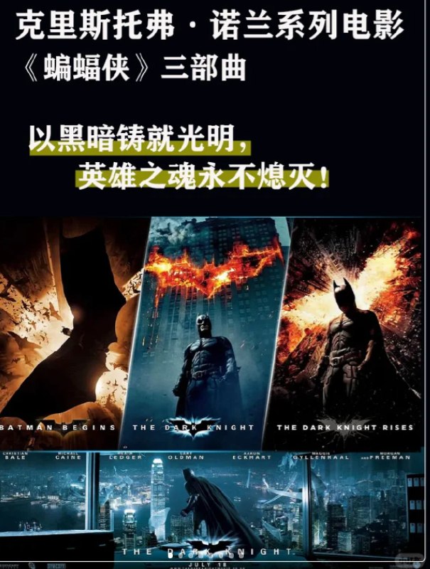 名称：诺兰导演 蝙蝠侠合集(1~3)(2005~2012) 4k画质 国英双语字幕 共46g 收藏版描述：蝙侠:黑暗骑士,内封国英双语特效双语字幕,IThe,Da蝙侠:黑暗骑士崛起,国英双语内嵌双语字幕,The,Dar蝙握侠:侠影之谜,内封国英双语中英特效精校字幕,Bat链接：