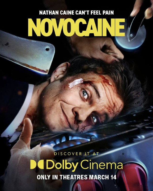 名称：无痛凯恩 Novocaine (2025) 杰克·奎德 1080p中英字幕 【电影】描述：讲述了内森·凯恩是一名没有痛觉的普通人，却遭遇了一场突如其来的银行劫案，女友被绑架成为人质