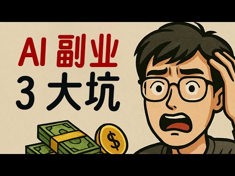名称：【视频】AI 副业3大坑，为什么普通人赚不了这个钱？描述：这一年身边的朋友们明显AI焦虑倍增，想搞钱的，担心被替代的~这期视频结合自己大半年的所思所想和实操经验与大家分享希望大家少走弯路，不要空焦虑~ 不要被无良的人利用焦虑割韭菜链接：