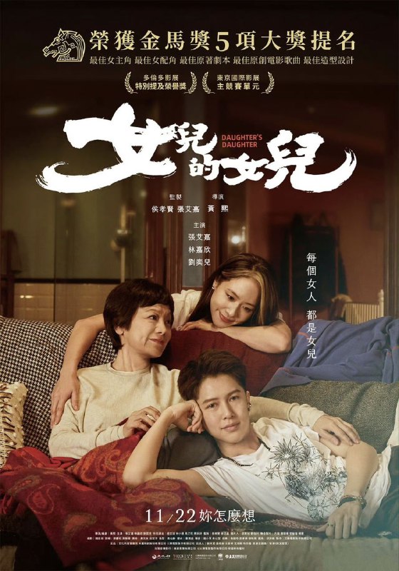 名称：女儿的女儿 女兒的女兒 (2024)  1080p 国语中字 【台影】描述：讲述金艾霞(张艾嘉 饰)耳顺之年的生活安然悠闲，因为一场意外颠覆她的生活节奏，被迫回忆起年轻时想逃离的一切与纠结，同时必须面对与大女儿(林嘉欣 饰)的关系挑战 #链接：