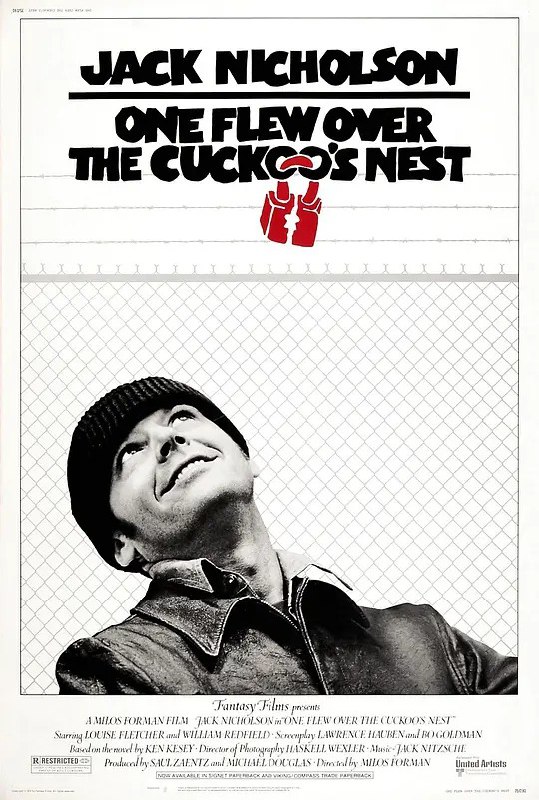 名称：飞越疯人院 One Flew Over the Cuckoo's Nest (1975)描述：麦克墨菲(杰克・尼科尔森 Jack Nicholson 饰)为了逃避监狱里的强制劳动，装作精神异常，被送进了精神病院，他的到来，给死气沉沉的精神病院带来了剧烈的冲击