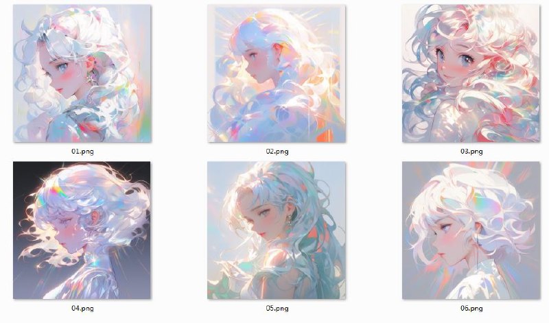 名称：糖果色系美女头像描述：我用AI绘画工具生成的“糖果色系美女头像”！共6张，大家可以下载高清原图，拿去做头像！链接：