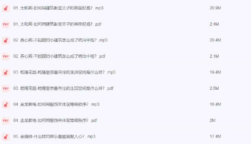 名称：国之重宝：北京故宫600年【完结】​​描述：国之重宝：北京故宫600年​​链接：