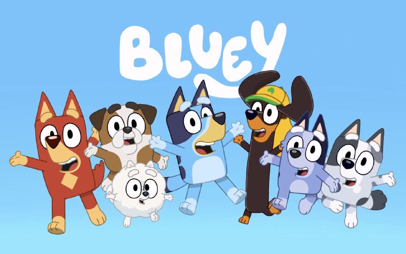 名称：BBC出品英语启蒙亲子动画《布鲁伊 Bluey (1-3季音视频+迷你剧+台词本) 》描述：《布鲁伊 (Bluey) 》是一部BBC出品的充满欢乐与温馨的澳大利亚动画片