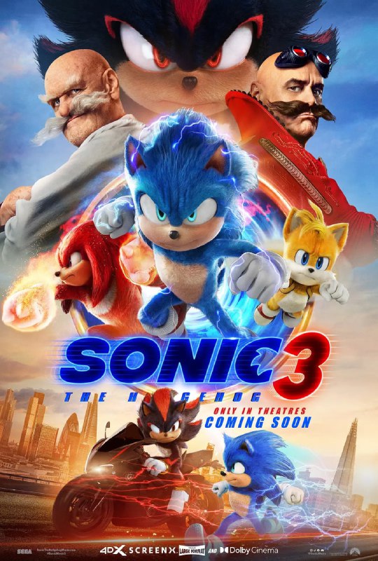 名称：刺猬索尼克3 Sonic the Hedgehog 3 (2024)【4K.REMUX UHD原盘】【杜比视界】【内封简繁英字幕】描述：“超”音速的索尼克(本·施瓦茨 Ben Schwartz 配音)与“超”呆萌的塔尔斯(科琳·欧肖内希 Colleen O'Shaughnessey 配音)和“超”强壮的纳克鲁斯(伊德里斯·艾尔巴 Idris Elba 配音)，三人小队再次踏上欢乐冒险！链接：