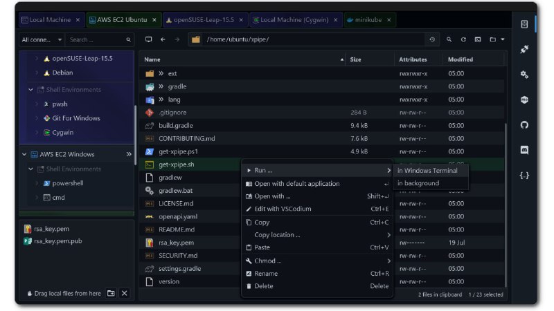 名称：XPipe - 远程文件管理器描述：一款新型的Shell连接中心和远程文件管理器，可以从本地计算机访问整个服务器基础设施