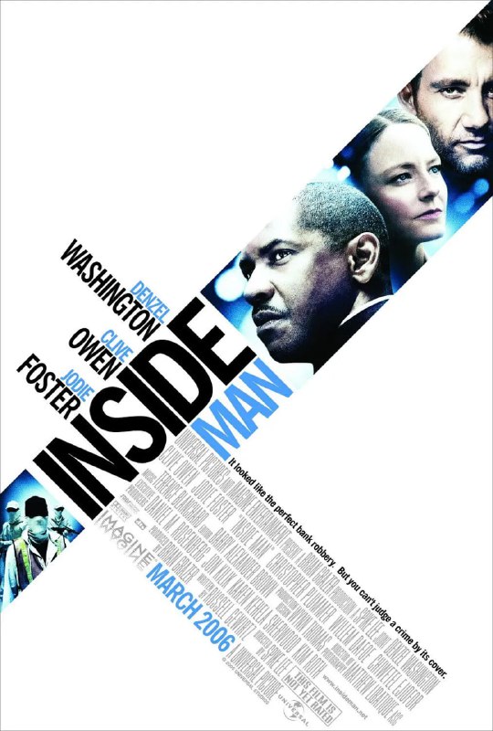 名称：局内人 Inside Man (2006)描述：华尔街一间热闹的信托银行，某日突然闯进了4名劫匪，挟持了包括银行员工在内的50名
