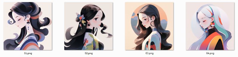 名称：国风美女头像描述：我用AI绘画工具生成的“国风美女头像”！共4张，大家可以下载高清原图，拿去做头像！链接：
