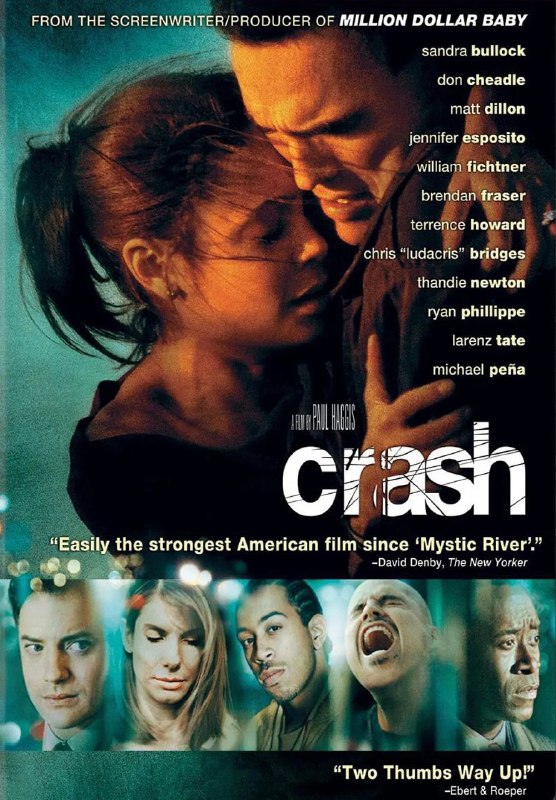 名称：撞车(2005)【BluRay.1080P】【国英音轨】【内封简英特效】【犯罪/人性】描述：一个黑人电视导演和他的妻子，莫名其妙地因为莫须有的违章驾驶受到了白人警察的侮辱；看似该受到谴责的警察却在最危急关头挽救了那名曾遭他侮辱的黑人妇女；老实巴交的波斯商店店主，却差点谋杀了有着刺青的墨西哥修锁匠(迈克尔•佩纳Michael Pena饰)；地区检察官(布兰登•费舍尔Brendan Fraser 饰)和他的妻子(桑德拉•布洛克Sandra Bullock饰)被抢吉普车后只能把怨气发泄到无辜的修锁匠身上；黑人警察(唐•钱德尔 Don Cheadle 饰)在承受着上司的威胁和焦急地寻找自己的弟弟