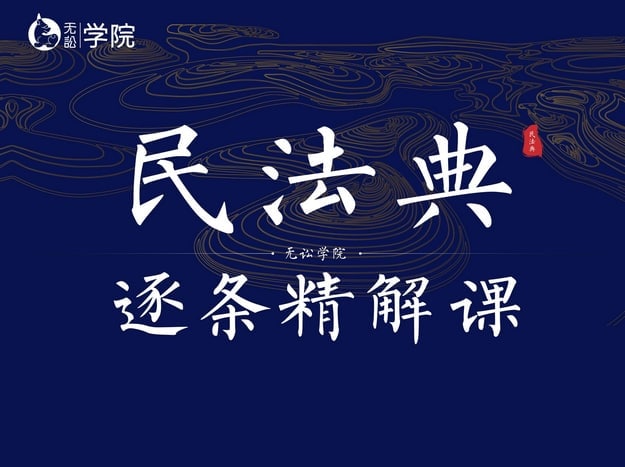 名称：无讼学院：民法典逐条精解课（视频+课件）描述：《民法逐条精解课》PPT课件七宝书人格权编侵权责任编合同篇婚姻家庭编民法典名家谈物权编继承编链接：