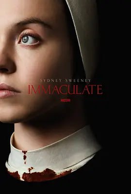名称：无瑕修女 Immaculate (2024)描述：塞西莉亚（西德妮·斯威尼 饰）是一个非常虔诚的修女，她来到意大利乡间修道院开始新生活，却在这个几乎全是女人的地方意外怀孕，原来这里隐藏着黑暗和可怕的秘密