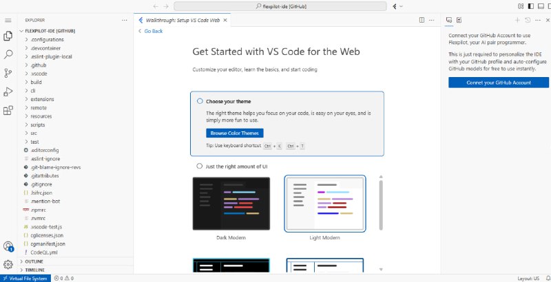 名称：Flexpilot IDE - 代码编辑器描述：免费的AI原生集成开发环境，可以根据自己的需求选择和配置不同的语言模型
